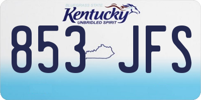 KY license plate 853JFS