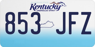 KY license plate 853JFZ
