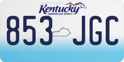 KY license plate 853JGC