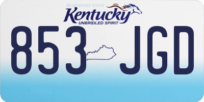 KY license plate 853JGD