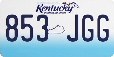 KY license plate 853JGG