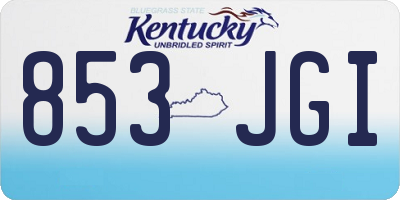 KY license plate 853JGI