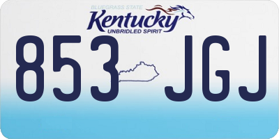 KY license plate 853JGJ