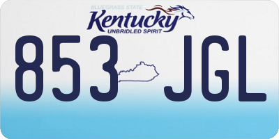 KY license plate 853JGL