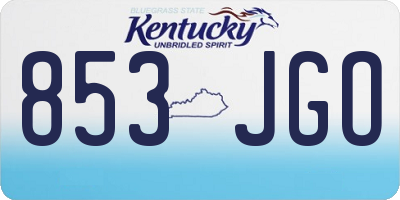 KY license plate 853JGO