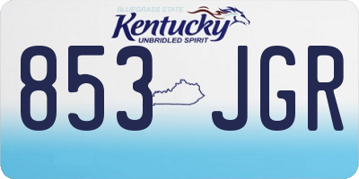 KY license plate 853JGR