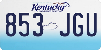 KY license plate 853JGU
