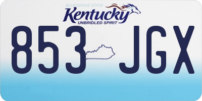 KY license plate 853JGX