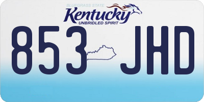 KY license plate 853JHD