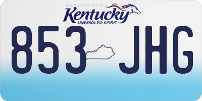 KY license plate 853JHG