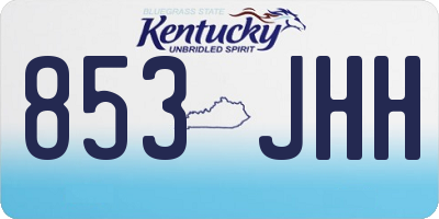 KY license plate 853JHH