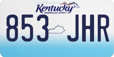 KY license plate 853JHR