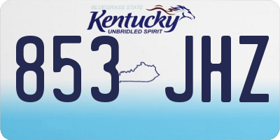 KY license plate 853JHZ