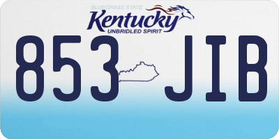 KY license plate 853JIB