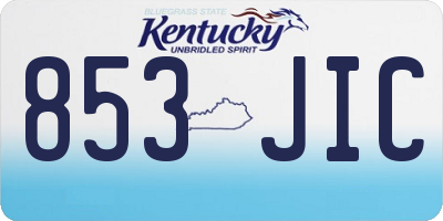 KY license plate 853JIC
