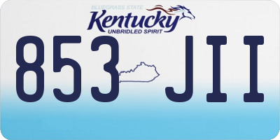 KY license plate 853JII