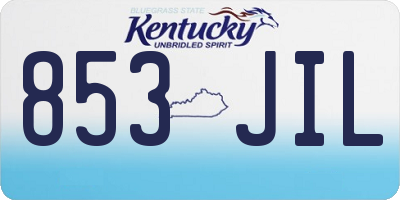 KY license plate 853JIL