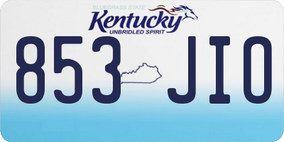 KY license plate 853JIO