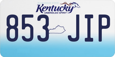 KY license plate 853JIP