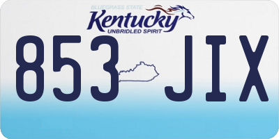 KY license plate 853JIX
