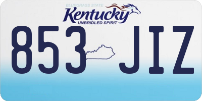 KY license plate 853JIZ