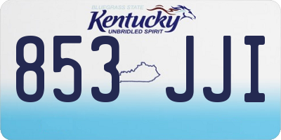 KY license plate 853JJI
