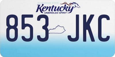 KY license plate 853JKC