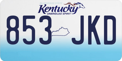 KY license plate 853JKD
