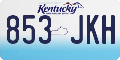 KY license plate 853JKH