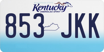 KY license plate 853JKK