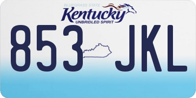 KY license plate 853JKL