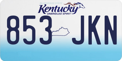 KY license plate 853JKN