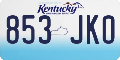 KY license plate 853JKO