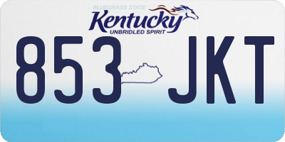 KY license plate 853JKT