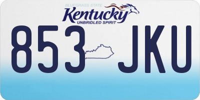 KY license plate 853JKU