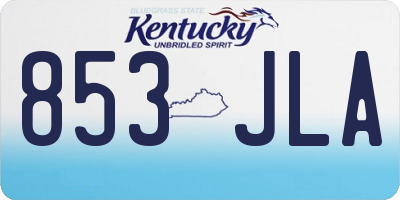 KY license plate 853JLA