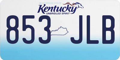 KY license plate 853JLB