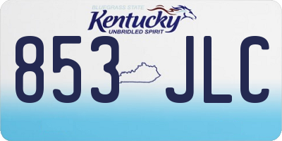KY license plate 853JLC