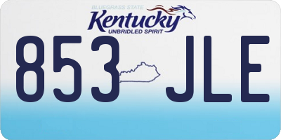 KY license plate 853JLE