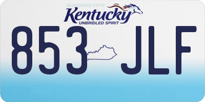 KY license plate 853JLF