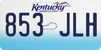KY license plate 853JLH