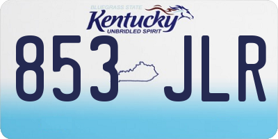 KY license plate 853JLR