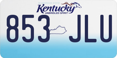 KY license plate 853JLU