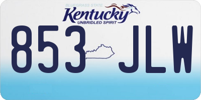 KY license plate 853JLW
