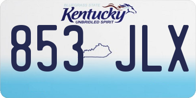KY license plate 853JLX