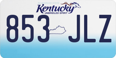 KY license plate 853JLZ