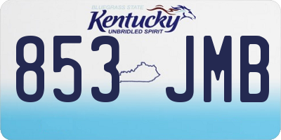 KY license plate 853JMB
