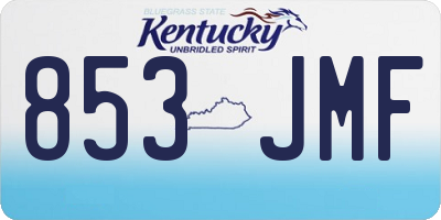 KY license plate 853JMF