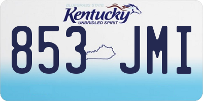 KY license plate 853JMI