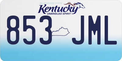 KY license plate 853JML